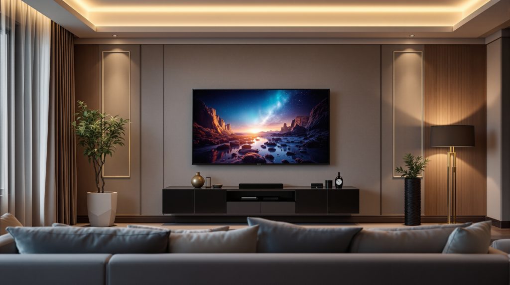 Hauteur TV 55 pouces au mur : Guide pratique pour un positionnement idéal dans votre salon